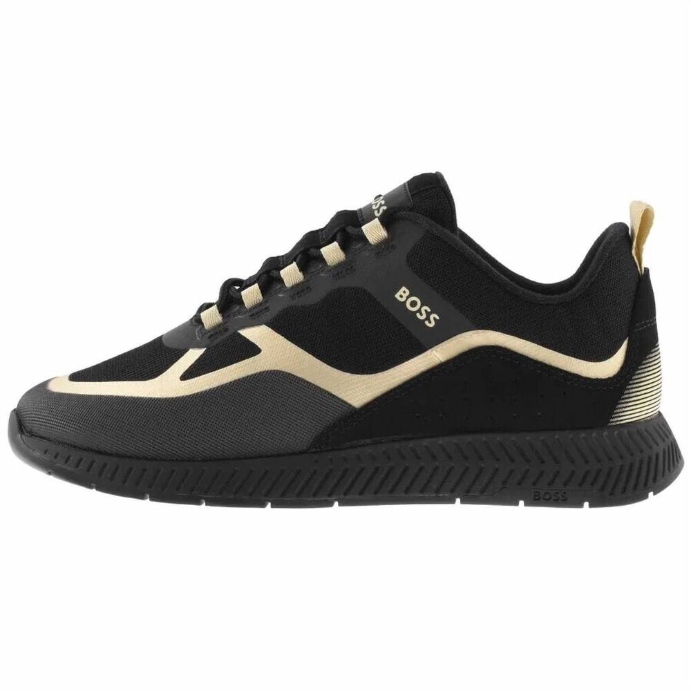 NEW HUGO BOSS men's titanium run shoes in black - Picture 1 of 2